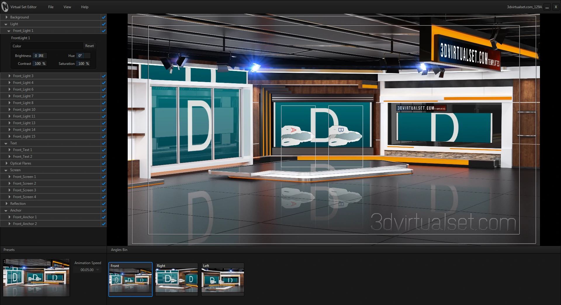 Virtual Set 129A for NewTek TriCaster Virtual Set Editor Templates